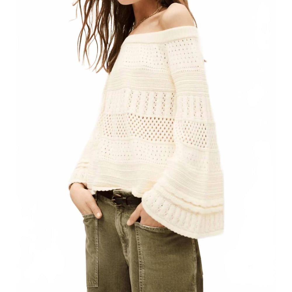 NEW BA&SH daxie long-sleeved pullover in beige